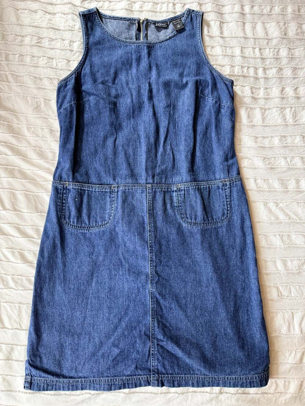 NY Jeans Women's Denim Sleeveless Shift Dress Size 12